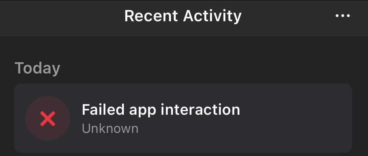Phantom failed app interaction