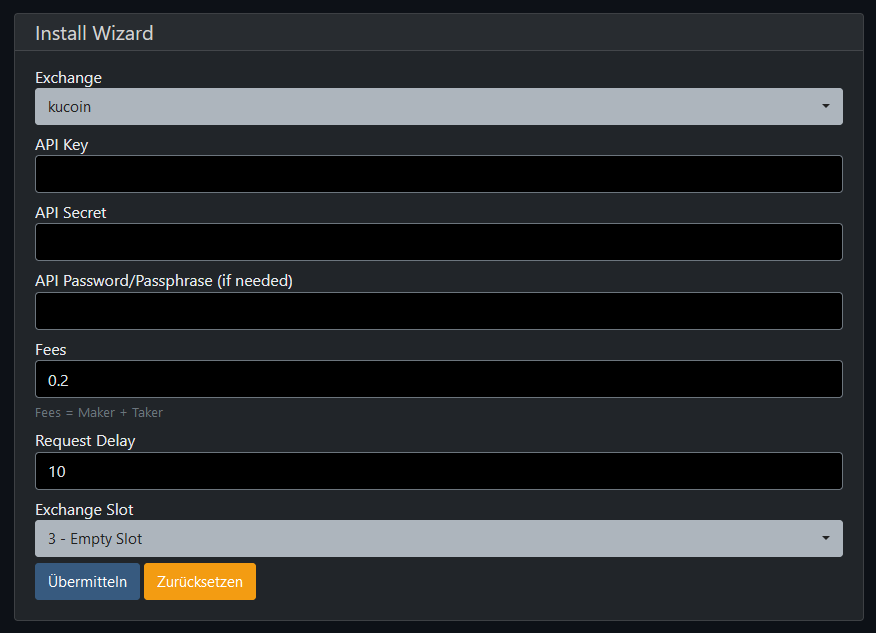 nuxBot install wzard